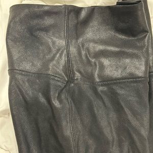SPANX Faux Leather Leggings 2437 Slimming Stretch High Waist Pull On Black XL